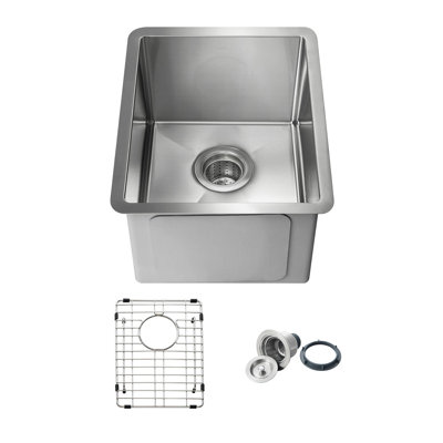 Évier de cuisine encastré à la main L 14 po x l 18 po
