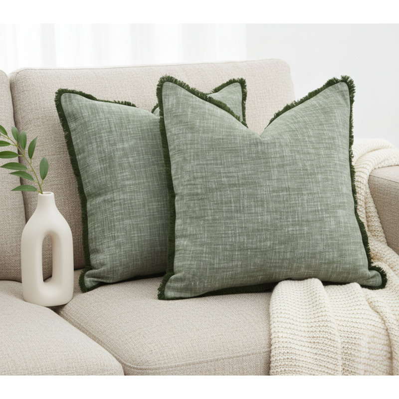 Textured Cotton Throw Pillow Covers / Modern Cushion Covers / Elegant Square Pillow Cases, Pillow Cover Only - No Insert