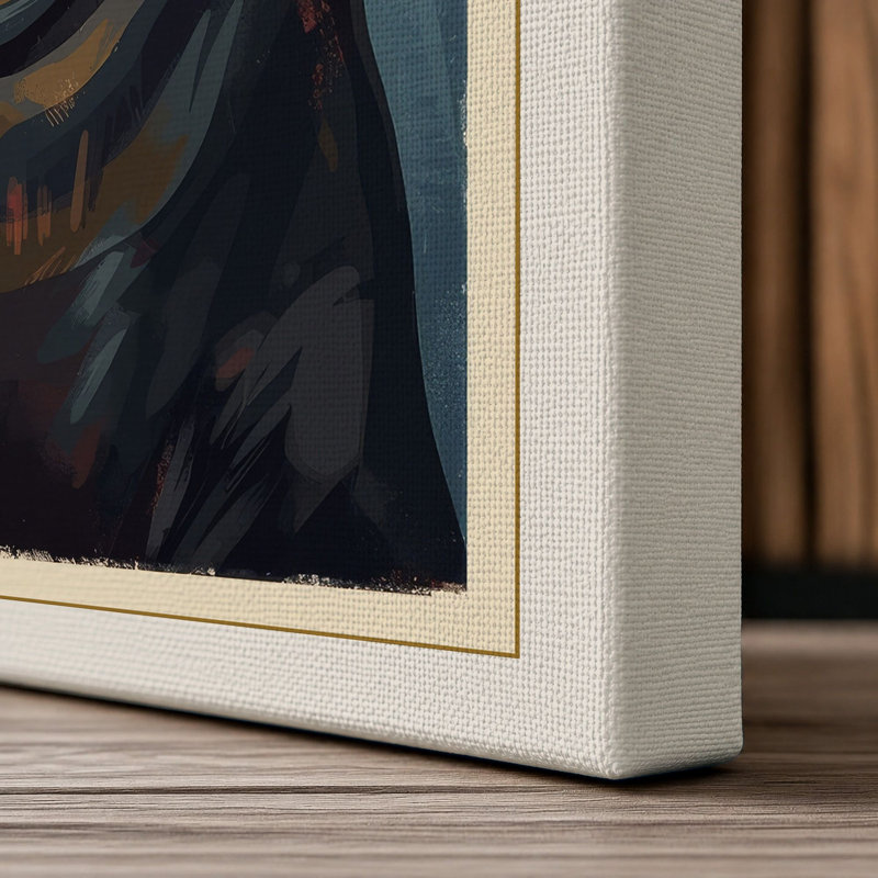 Contemplative Seal Rustic - Wrapped Canvas, 24x16 - 61.0 x 40.6 cm, Cream Border