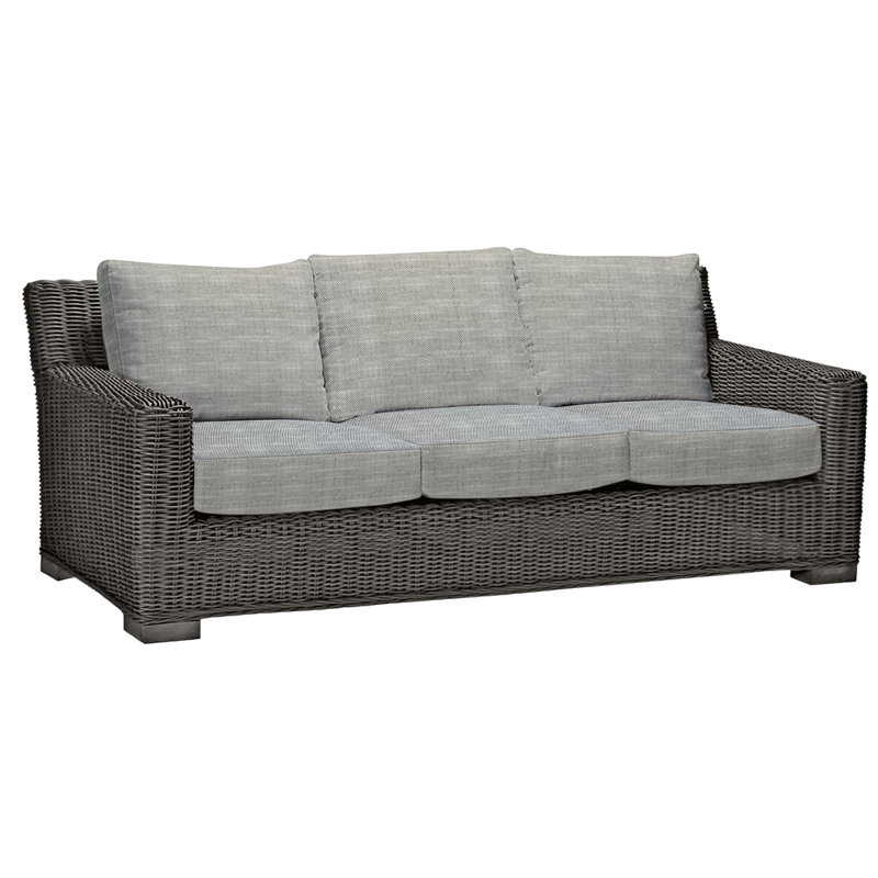 Canapé rustique tissé gris ardoise, Pas de soudure, InsideOut® Rollo ‑ lin argent, Gris ardoise