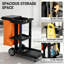 Chariot de nettoyage commercial, chariot de nettoyage professionnel, noir-122003006