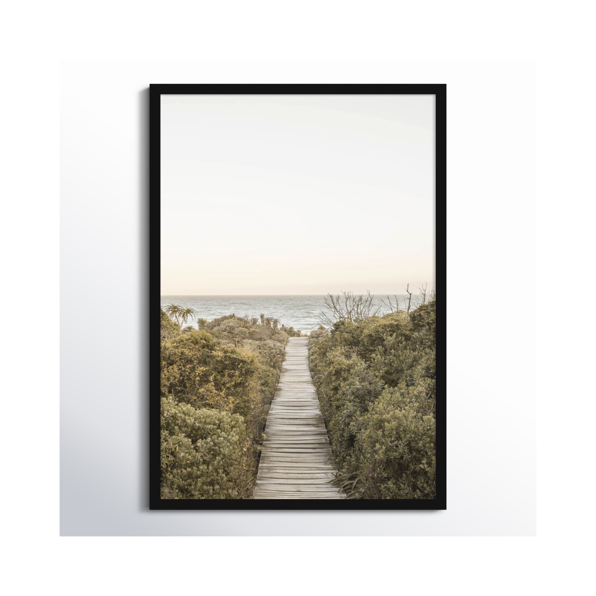 Boardwalk by Shot by Clint Wood Framed Wall Art Print, Black, 33" H x 23" W