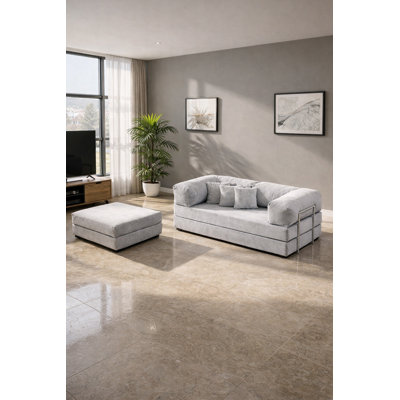 Canapé modulaire en velours gris