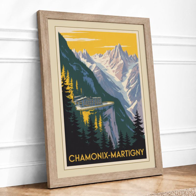Postcard From Chamonix-Martigny Vintage - Print, Oak, A3 - 42.0 x 29.7 cm