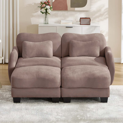 Canapé-lit ergonomique en chenille avec coussin lombaire et repose-pieds mobile Chenille