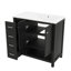 Meuble-lavabo de 36 po avec lavabo en céramique, meuble-lavabo moderne avec 2 tiroirs, portes à fermeture en douceur et tablette ouverte, meuble de salle de bain autoportant en bois massif-1262863520