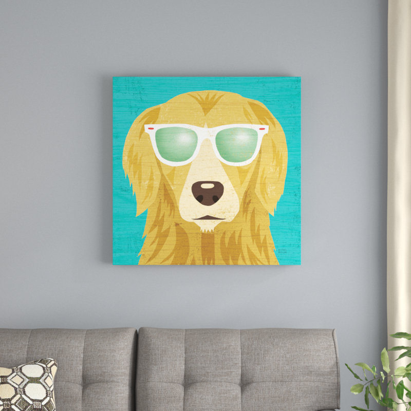 Beach Bums Golden I by Michael Mullan - No Frame Print on Canvas, 76cm H x 76cm W x 3.8cm D