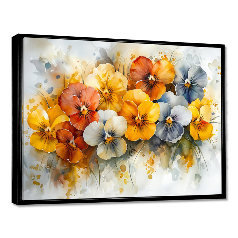 Hutchings - Floral Wall Art, Noir, H 12 po x l 20 po, Impression encadrée flottante