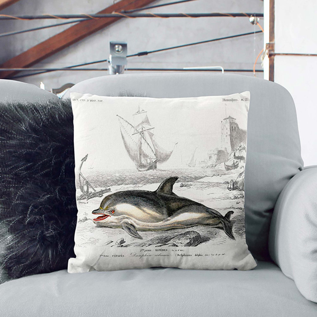 Beached Dolphin Cushion with Filling