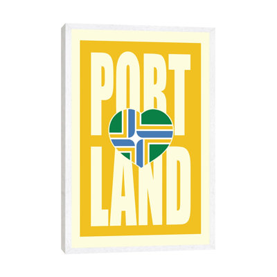 Portland Typography Flag by Benton Park Prints - Print on Canvas