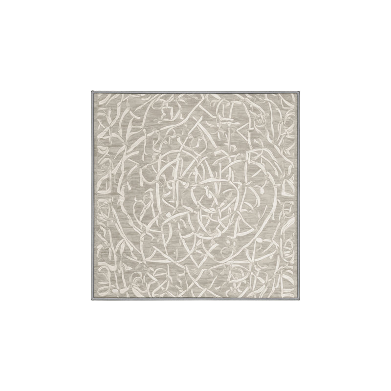 Silky Soft Plush Gray Area Rug, Square 5'