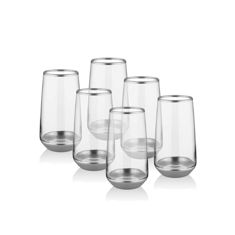 Aftonshire 380ml Drinking Glass Set, Silver