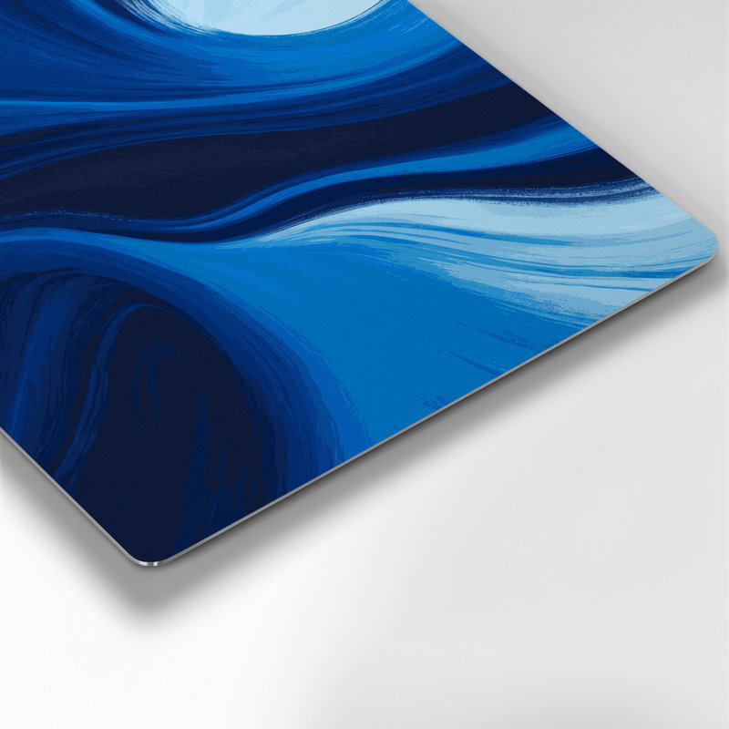 Art mural abstrait en métal bleu, H 11 po x l 14 po