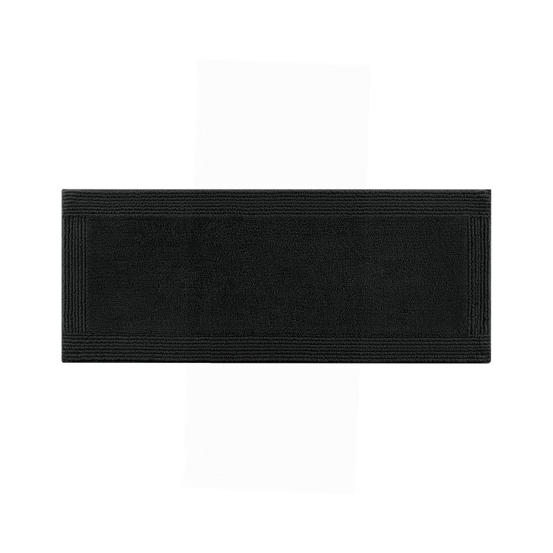 1 PCS 100% Cotton Tufted 3000 GSM Reversible Bath Rug Black, Rectangle 2' x 3'8"