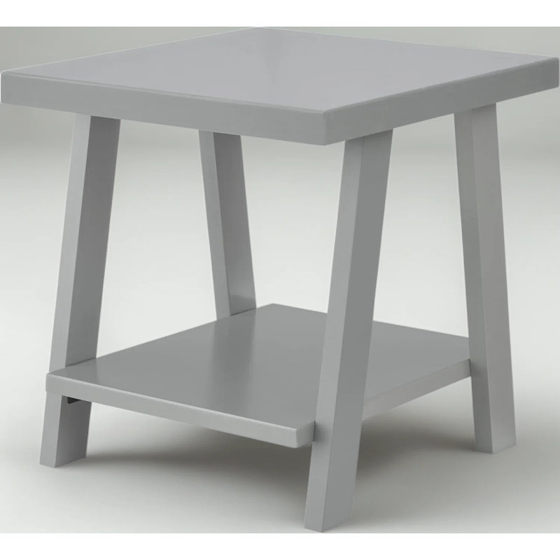 Table de bout moderne en bois avec tablette de rangement, pieds robustes à grand angle pour le salon, la chambre à coucher ou le bureau