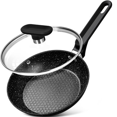 MICHELANGELO Frying Pan with Lid, Nonstick Granite Frying Pan 10 Inch with Non-Toxic Coatings, Nonstick Frying Pan with Lid, Stone Skillet, Nonstick P -  AMCHV1080802