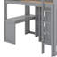 Lit mezzanine en bois avec plusieurs tablettes de rangement et garde-robe-1983456173