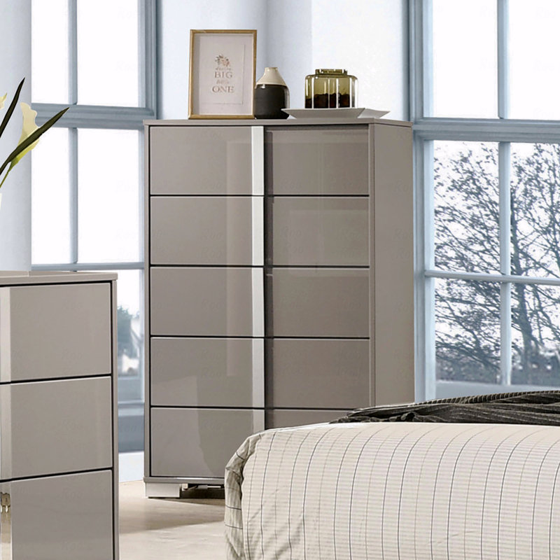 Pieds chromés style contemporain 1pc, Taupe