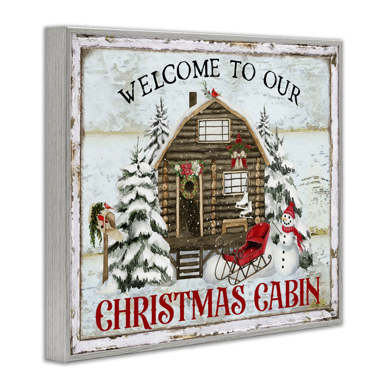 «Welcome Christmas Cabin», estampe numérique encadrée par Creatif Belle, Estampe numérique Farmhouse, H 11 po x l 14 po