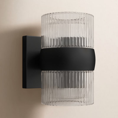 Eudia 2 Light Cylinder Outdoor LED Wall Light