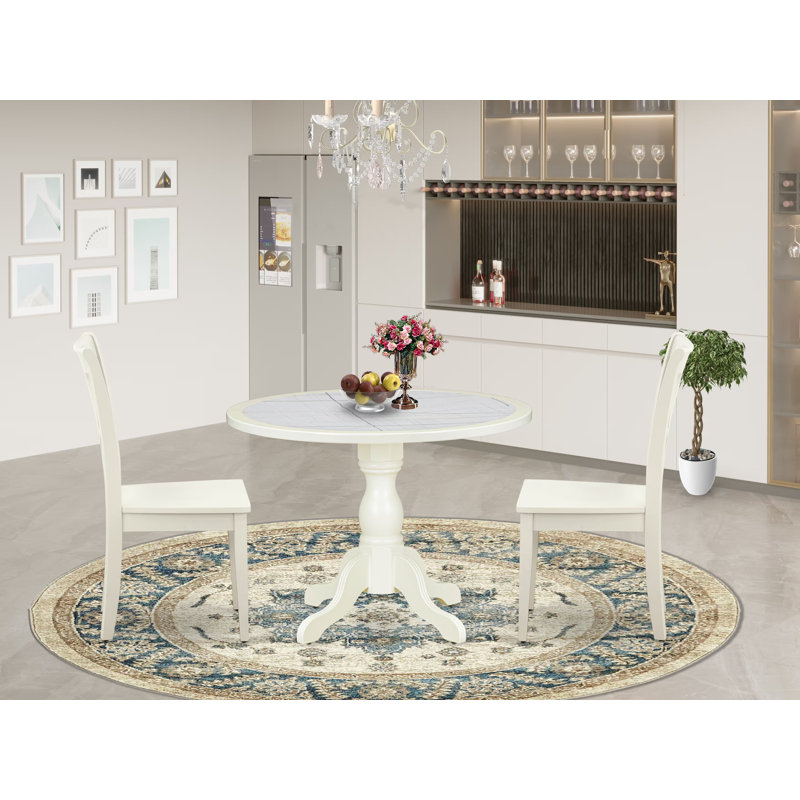 White/White, No, 3 Pieces: Table, 2 Chairs