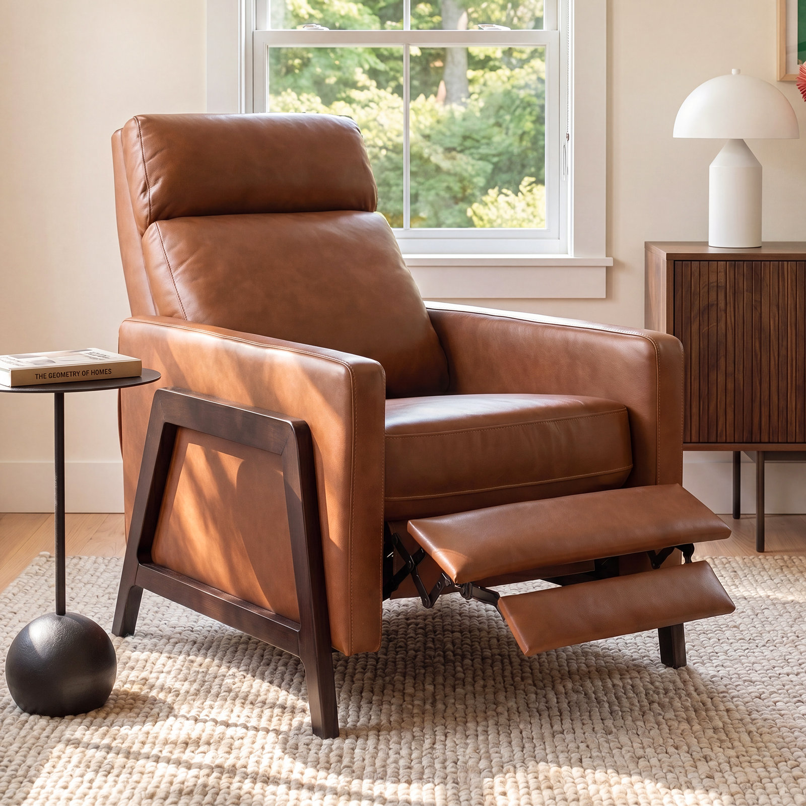 Bosse Vegan Leather Recliner, Caramel Performance Faux Leather