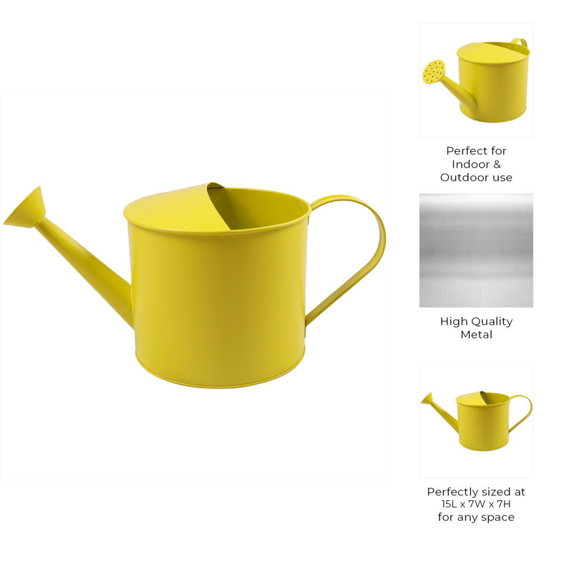 Sagebrook Home 7X15" Watering Can, Green, Yellow