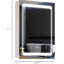 Armoire de rangement lumineuse pour salle de bain avec miroir - 3 tablettes, à intensité variable et deux options de couleur, économiseur d'espace mural, acier inoxydable rouille, gradateur 2 couleurs acier argenté