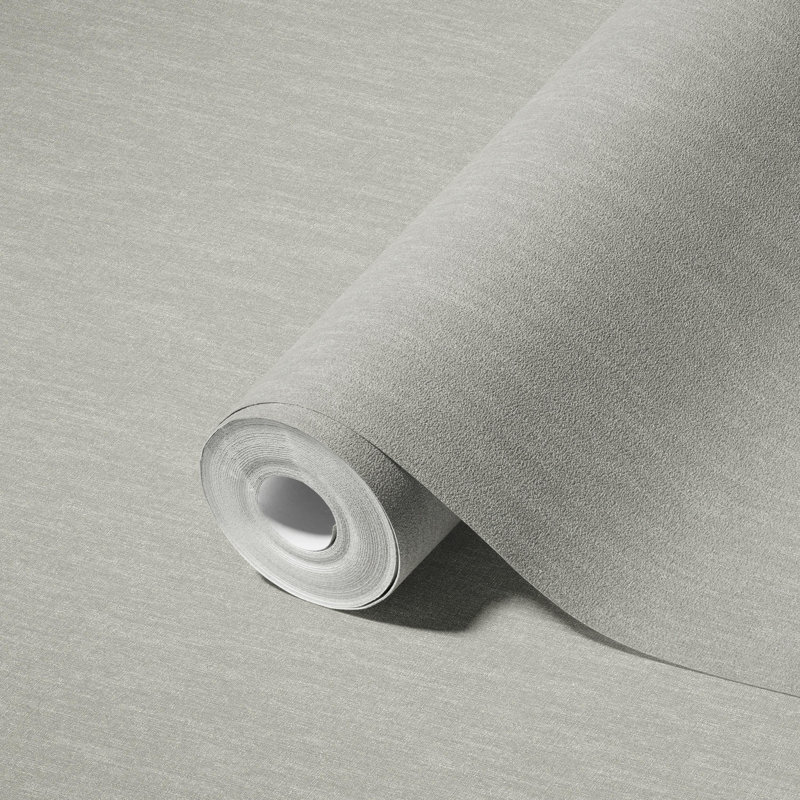Papier peint aspect lin minimaliste, Gris clair