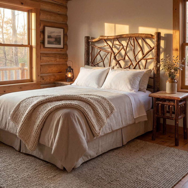 Tête de lit Fireside Lodge Hickory, Double