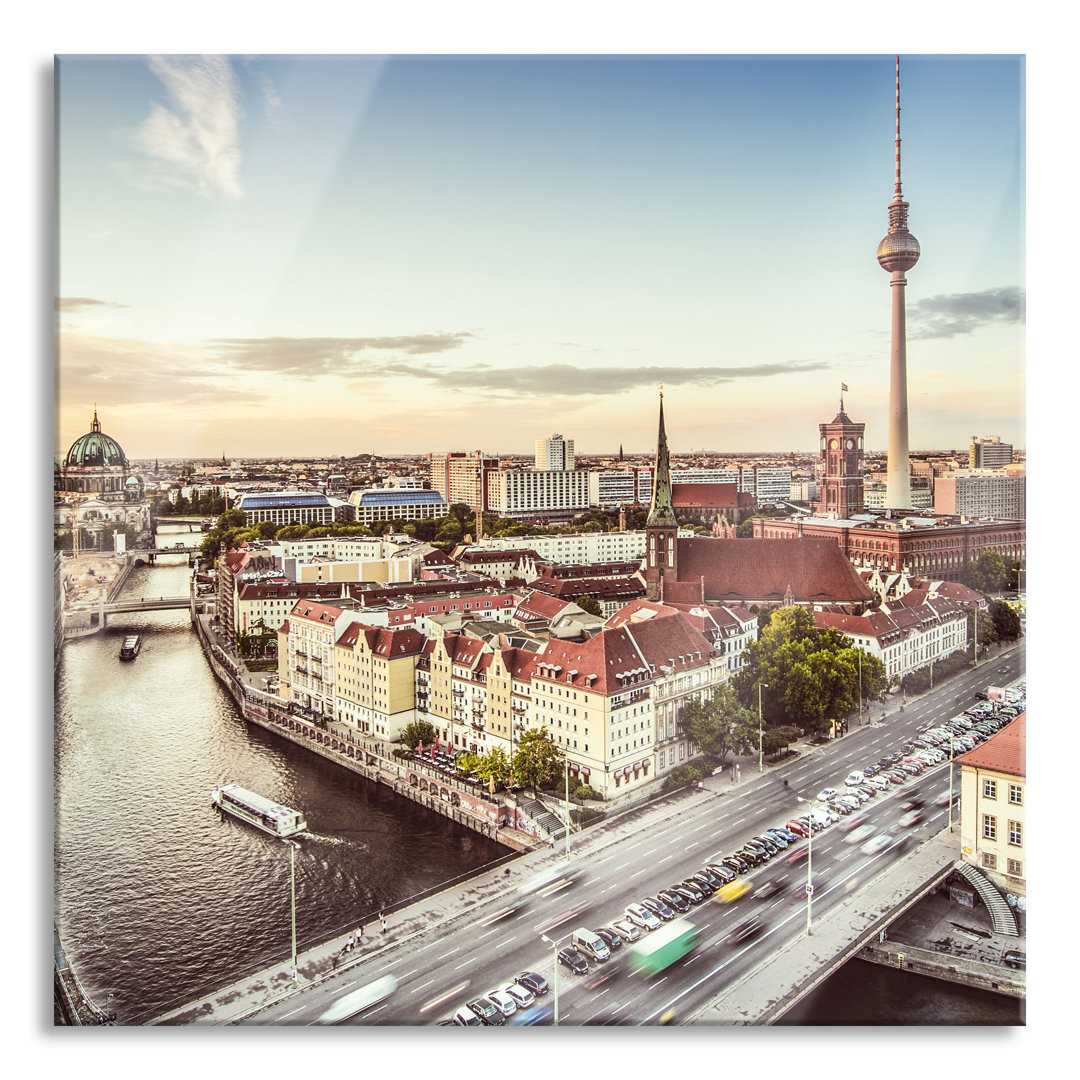 Glasbild Skyline von Berlin