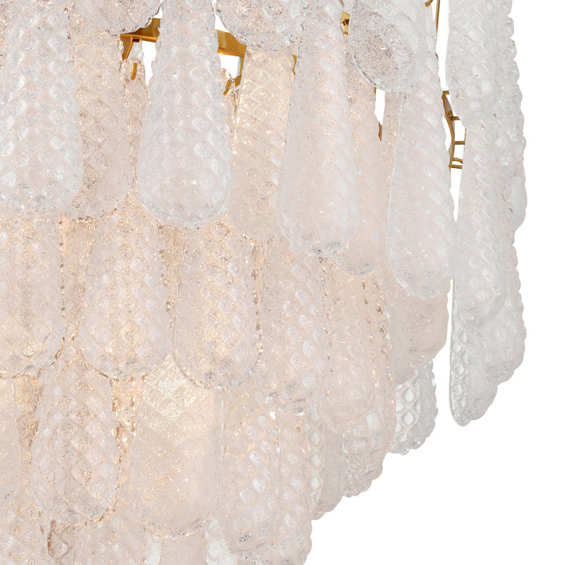 Lustre en laiton vieilli 21 lumières Mazzo, Clair