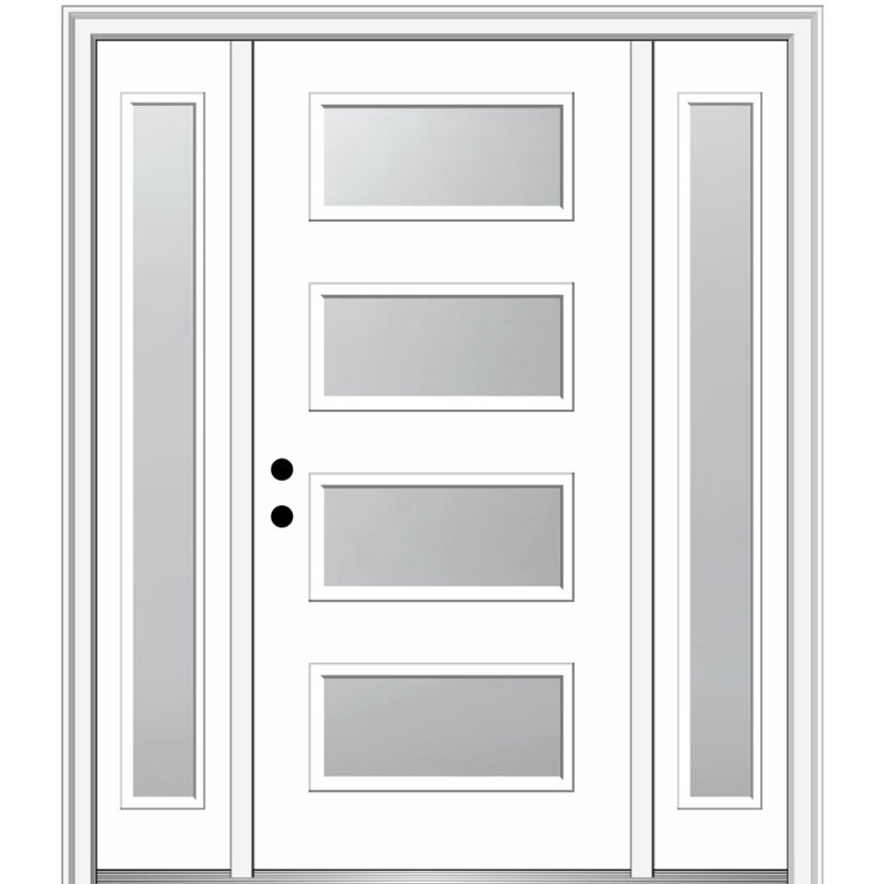 Portes d'entrée pré-fixées, Droite / vers l'intérieur, H 81,75 po x l 68,5 po x P 4,563 po, Gelé