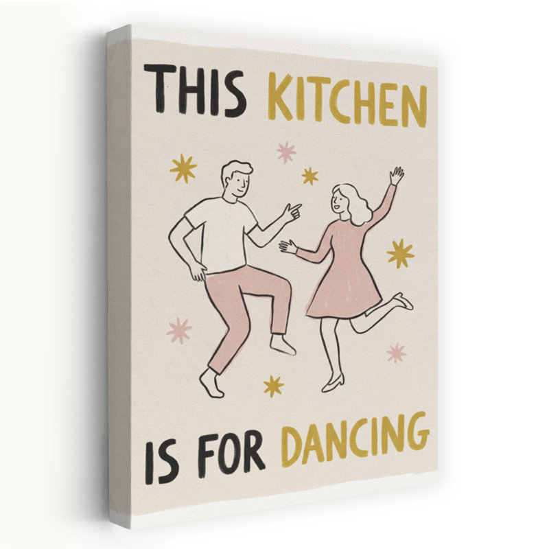 «Dancing Kitchen Couple Modern Playful Romantic Landscape Nature», reproduction d'art mural, 48" H x 32" W