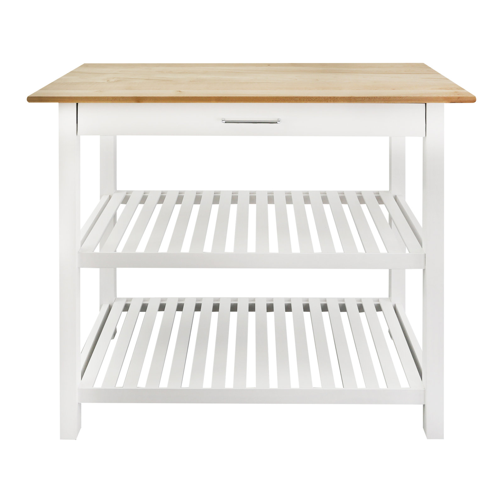 Herriott 40" Solid Wood Prep Table, White/Natural, 36.5"H x 40"W x 20"D