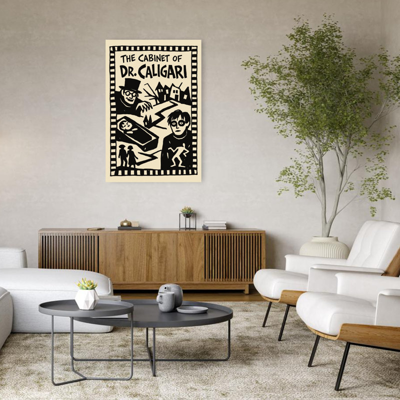 «Dark Expressionist Scene», art mural classique rétro abstrait, H 48 po x l 32 po