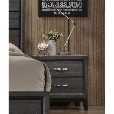 Ahmaad 2-Drawer Nightstand in Weathered Gray