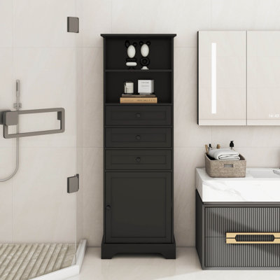 Armoire de rangement moderne avec 3 tiroirs et tablettes réglables