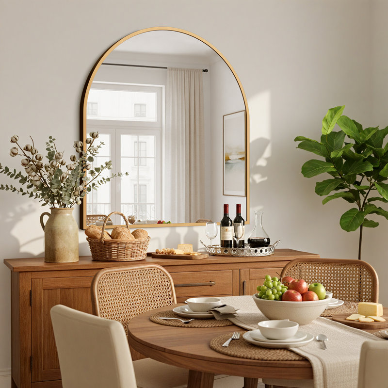 Metal Flat Mirror, Gold