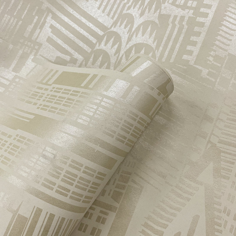 Papier peint L 27 pi x l 27 po Asja, Beige