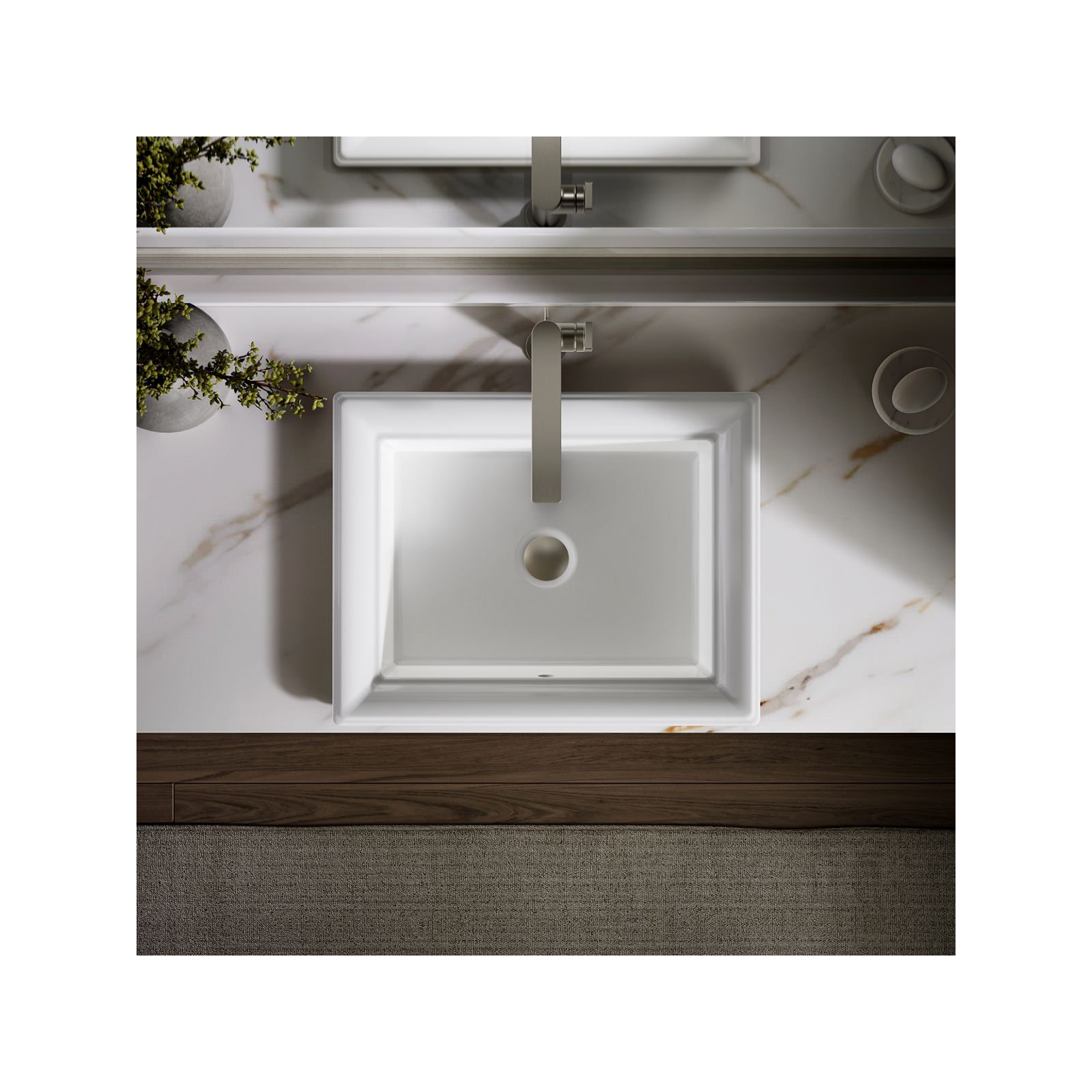 Artifacts 21 In. Rectangular Drop-In Bathroom Sink