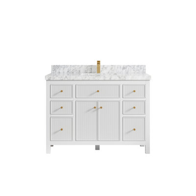 48'' Single Bathroom Vanity with Marble Top
