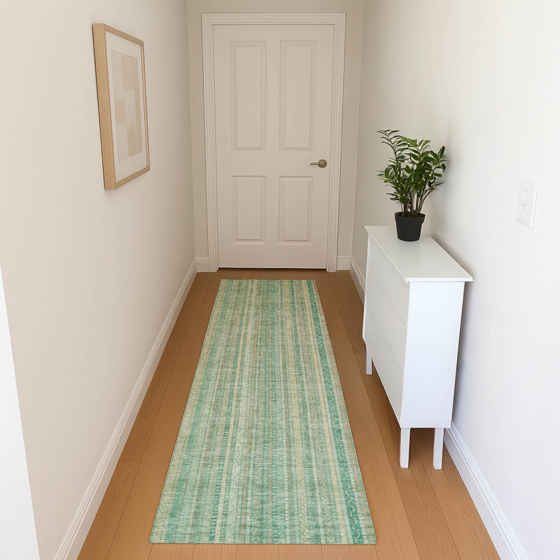 Tapis à rayures de qualité supérieure lavable à la machine AMF1655, Tapis de couloir 2 pi 3 po x 7 pi 6 po