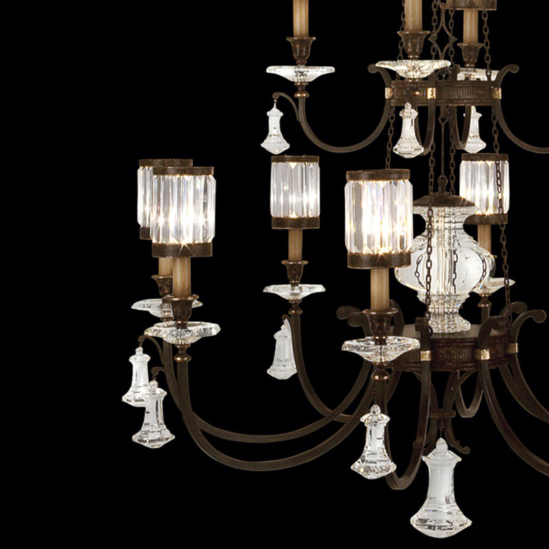 Lustre rond 53 po Eaton Place, Fer rustique