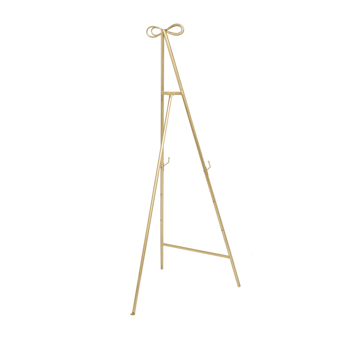 Metal Adjustable 3 Tier Display Gold Easel with Bow Top Cole & Grey 