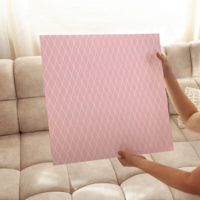 Abstract Pink Rhombus Pattern Modern Unframed Art Print