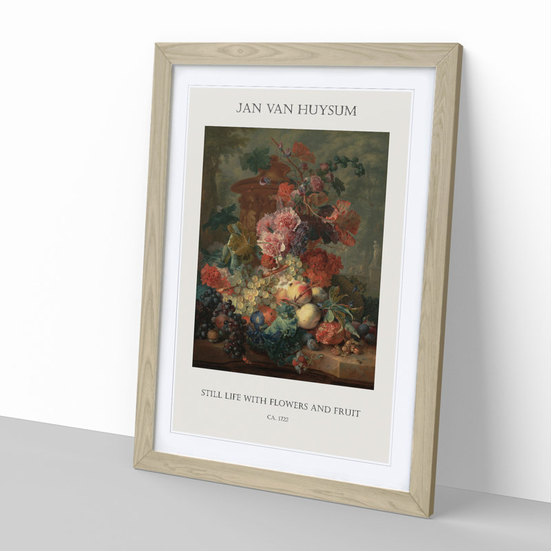 Still Life With Flowers And Fruit Vol.4 by Jan Van Huysum - Single Picture Frame Print, 65cm H x 48cm W x 2cm D, Oak Framed