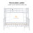 White Twin Over Full Size Bunk Bed With Guardrail, LED Light, Charging Station