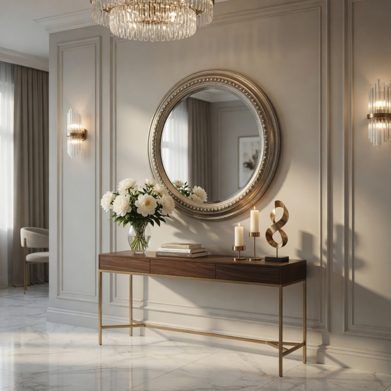 Ecran Flat Metal Beveled Wall Mirror
