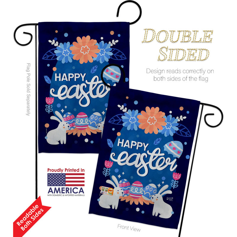 Double Sided 18.5'' H x 13'' W Polyester Easter Flag Set